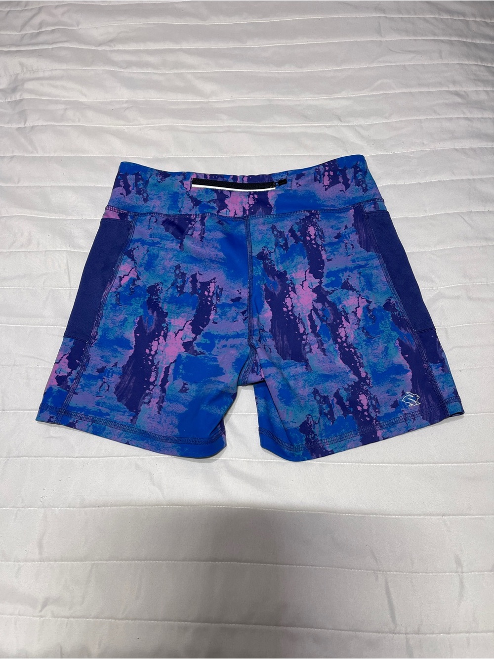 Women's Blue & Purple Print Athletic Shorts